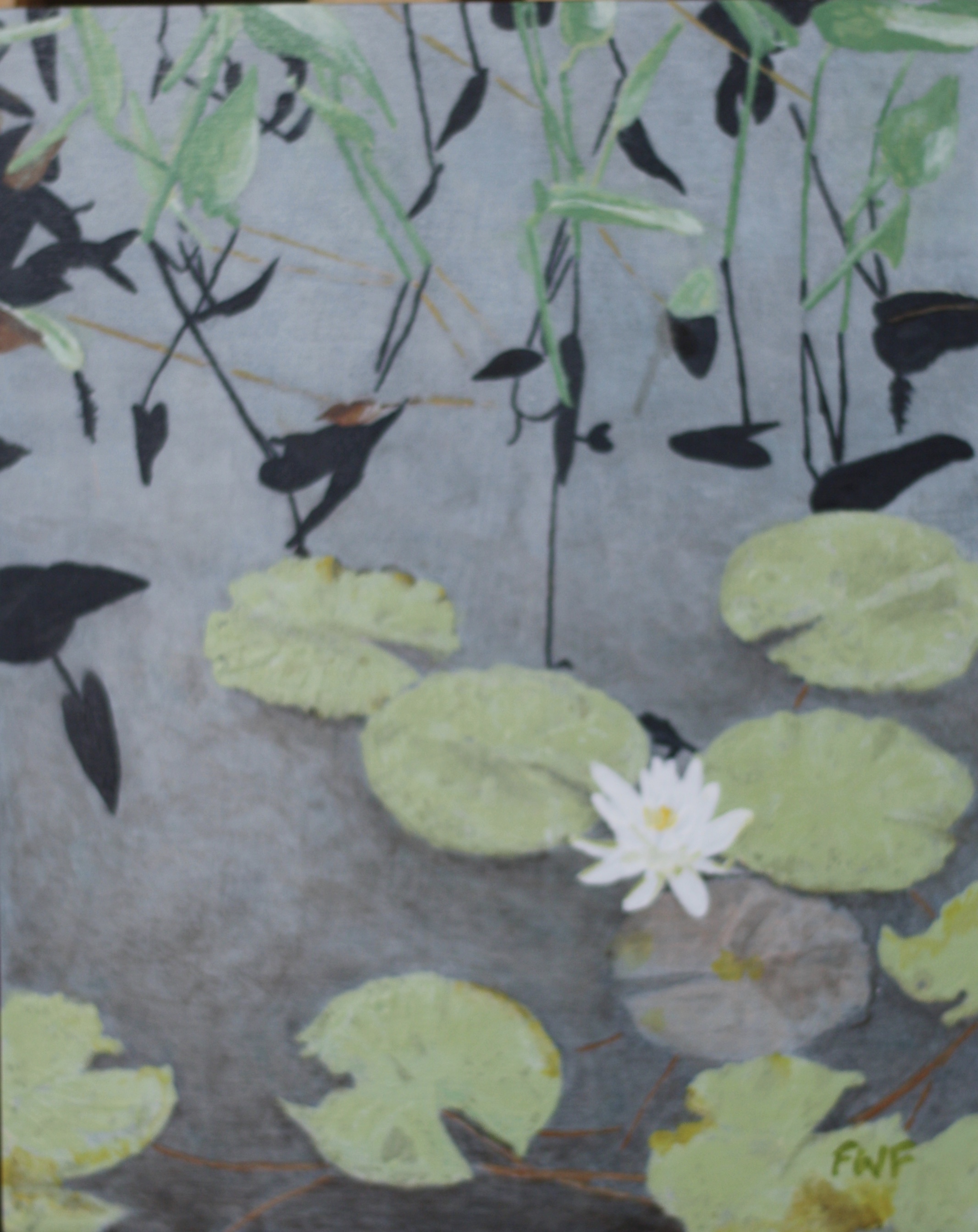 "Lilies" 8"x10" acrylic on panel $325